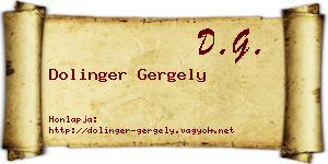 Dolinger Gergely névjegykártya