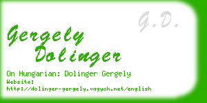 gergely dolinger business card
